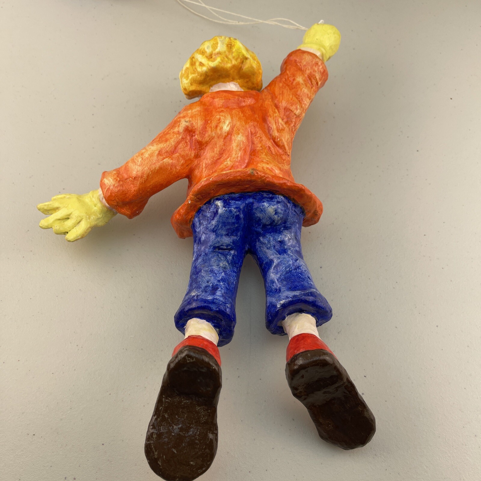 Vintage Hanging Paper Mache (13″) Clown 3 Balloons (5″) / Approx 24″ **READ**
