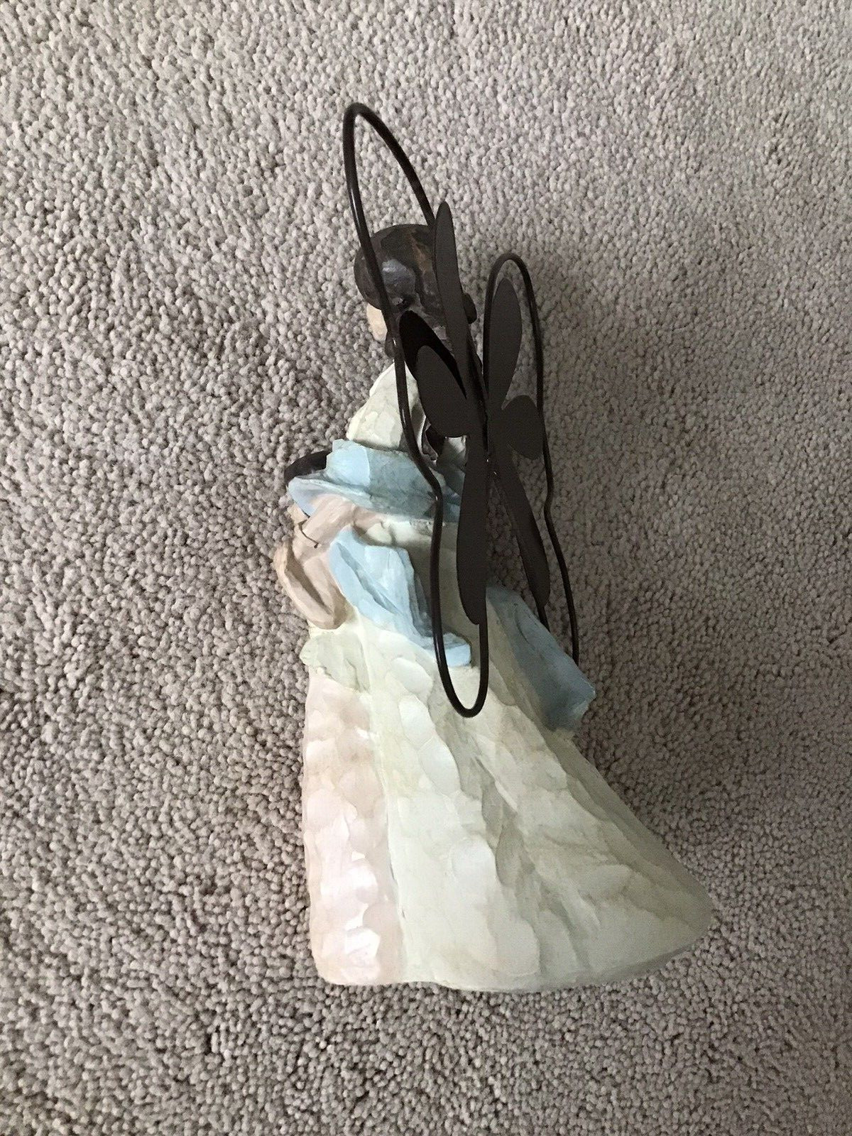 Mother and Daughter Plastic Resin 7 1/4″ Figurine with Metal Butterfly Wings