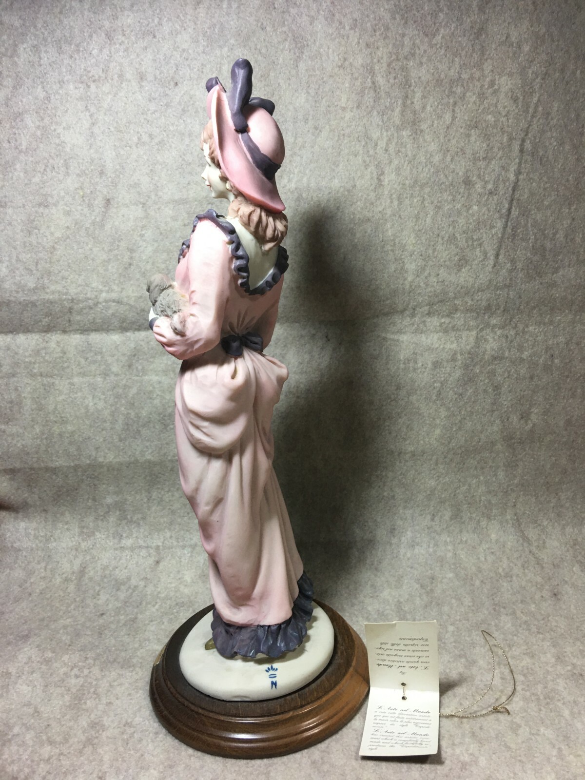 Vintage L’Arte Nel Mondo Figurines Lady with Dog Capodimonte Italy