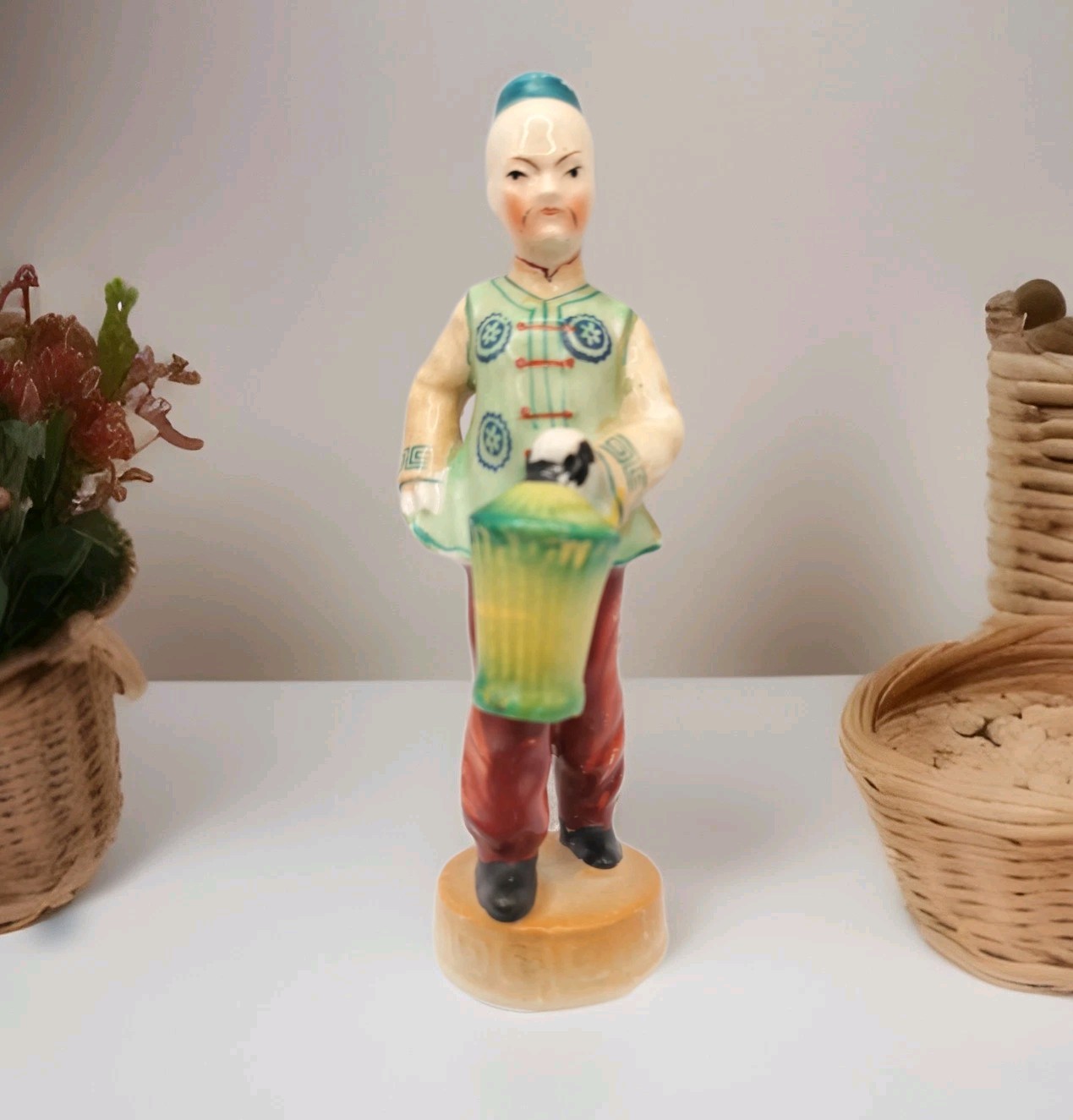 Hand Painted Butler Man Figurine 6.5″ Tall Made In Japan