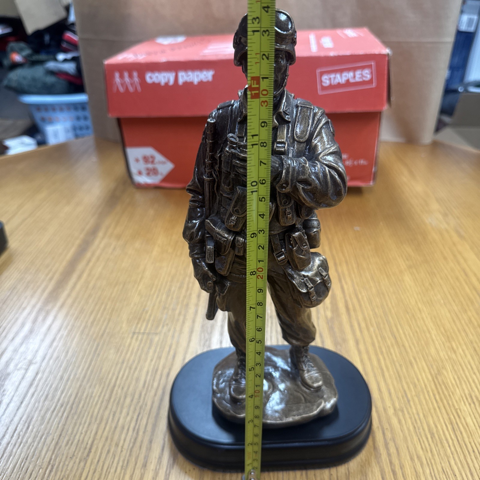 US Army Marine Military Statue Soldier Resin Bronze Color Finish Decor Figurine