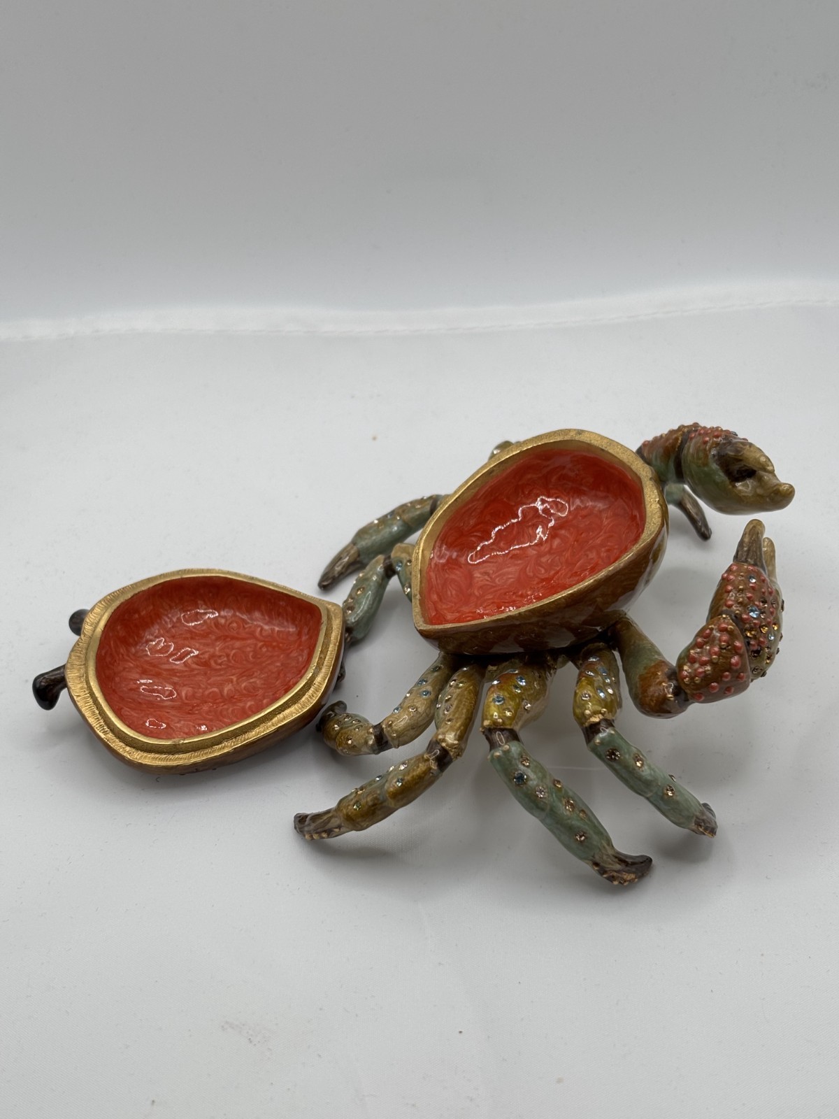 Jay Strongwater Jeweled Crab Trinket Box Swarovski Crystal Enamel