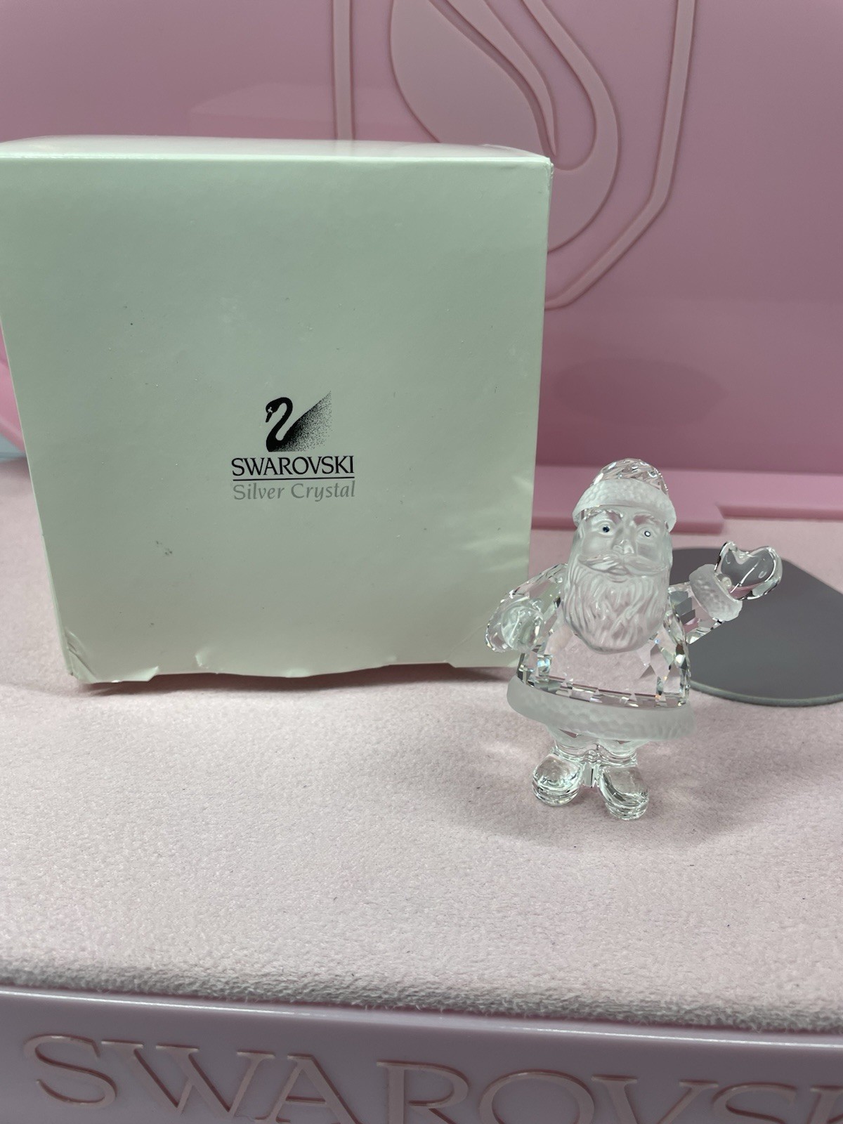 MIB Swarovski Crystal Christmas Figurine Blue Eyes Santa 7475 000 603 221362