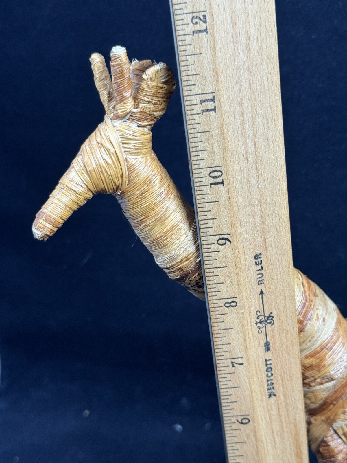 Banana Fiber Raffia Grass Kenya Africa Hand Made Giraffe Figure 12” T X 9” W