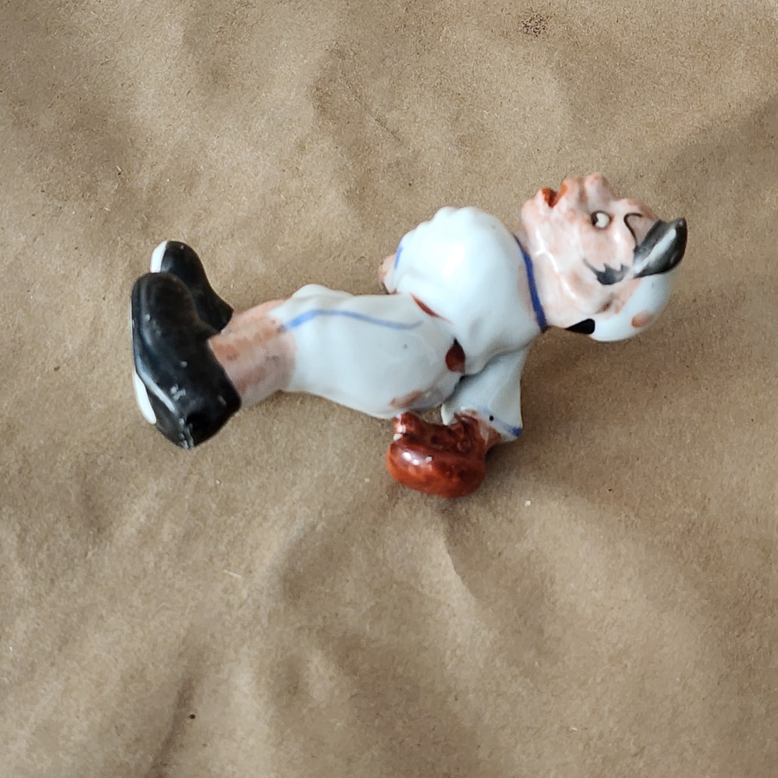 Vntg 40s-50s Lefty Baseball Player Figurine Ceramic Porcelain Hand Painted Japan