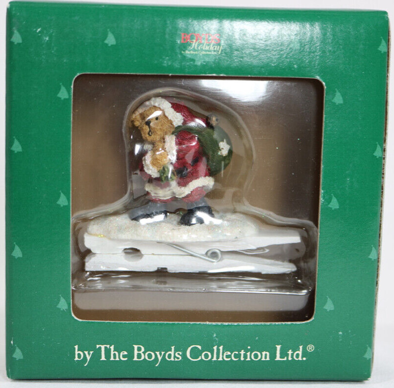 Boyds Collection Ltd. BEAR AS SANTA 2006 Clothespin Ornament #257447 HTF, Rare