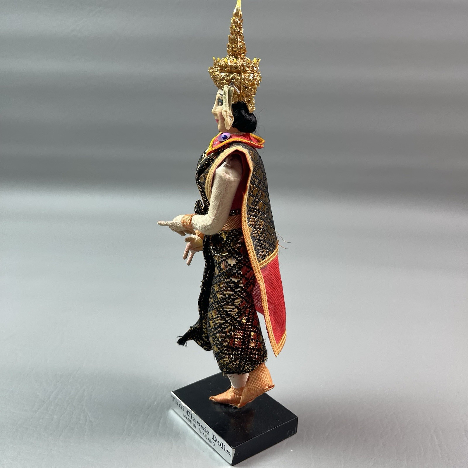 Thai Classic Dolls Traditional Dancer Costume Gold Headdress Made Thailand