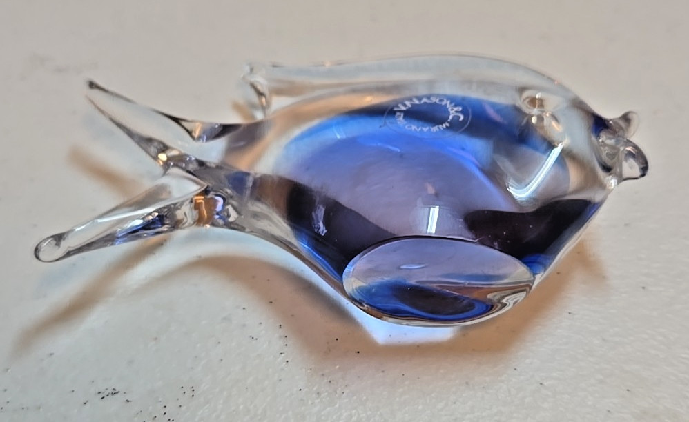 V. Nason & Co Blue Glass Fish; Murano, Italy