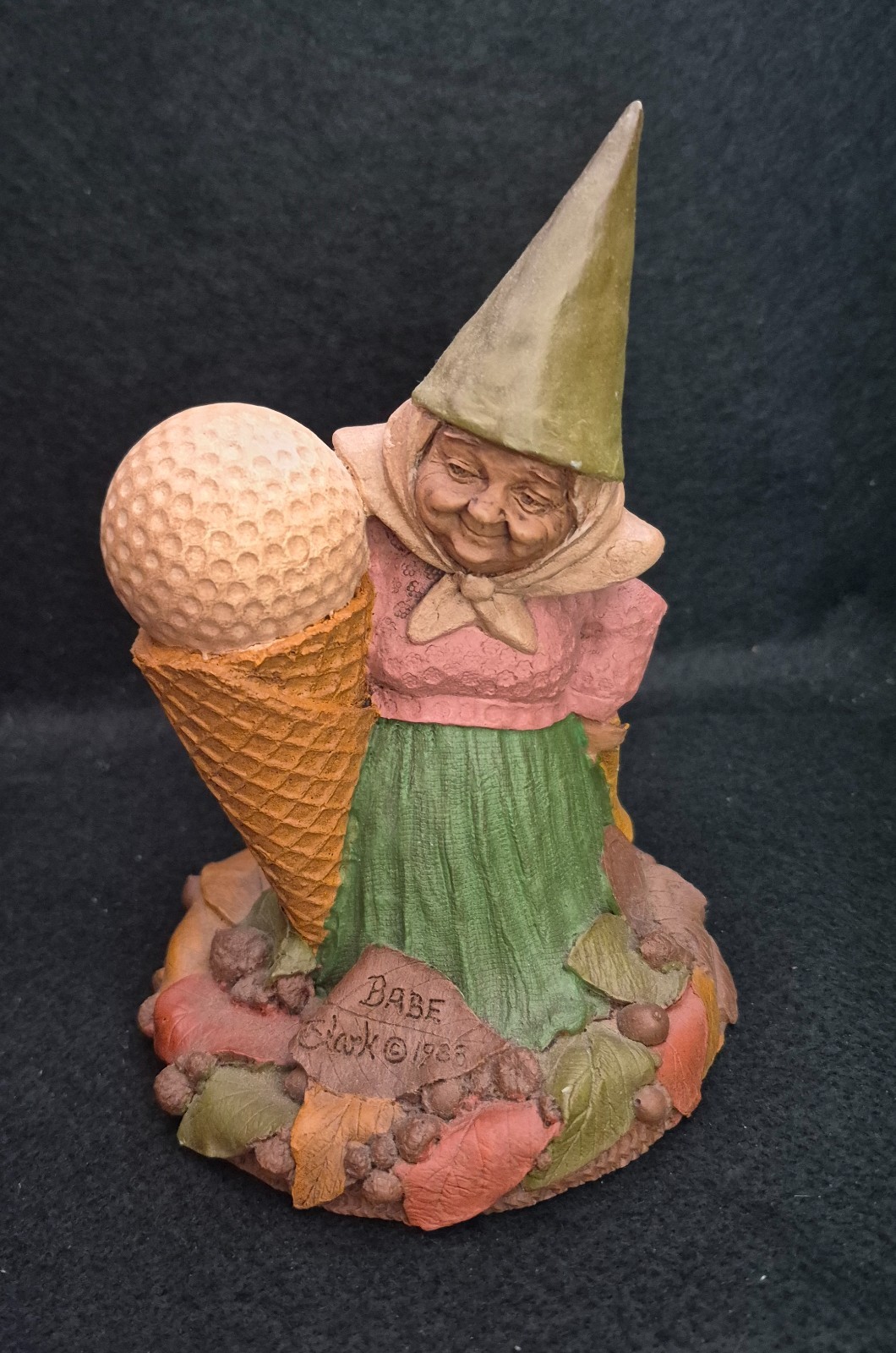 Tom Clark Cairn Gnome BABE Signed Edition 70 1988 Golf Ball in Ice Cream Cone