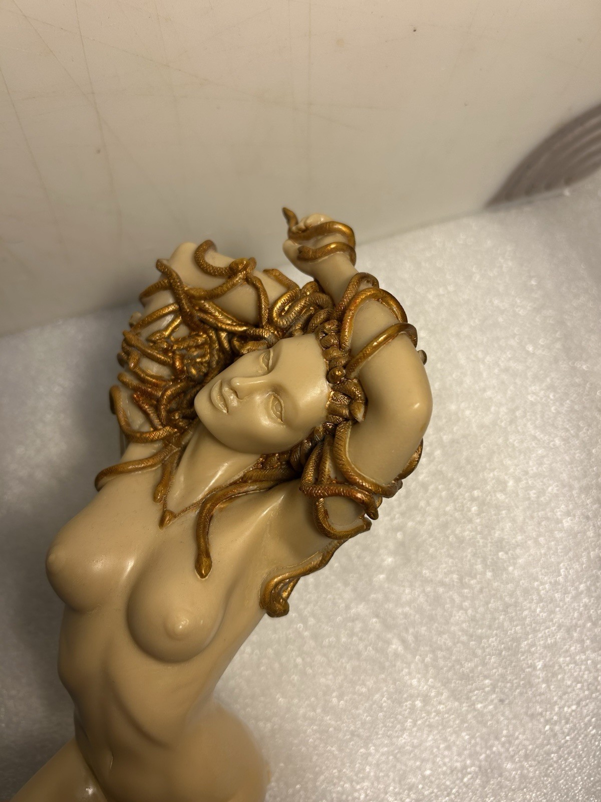 1970’s MEDUSA NUDE SCULPTURE WITH SNAKES IN HER HAIR. RESIN CAST. BEAUTIFUL ART