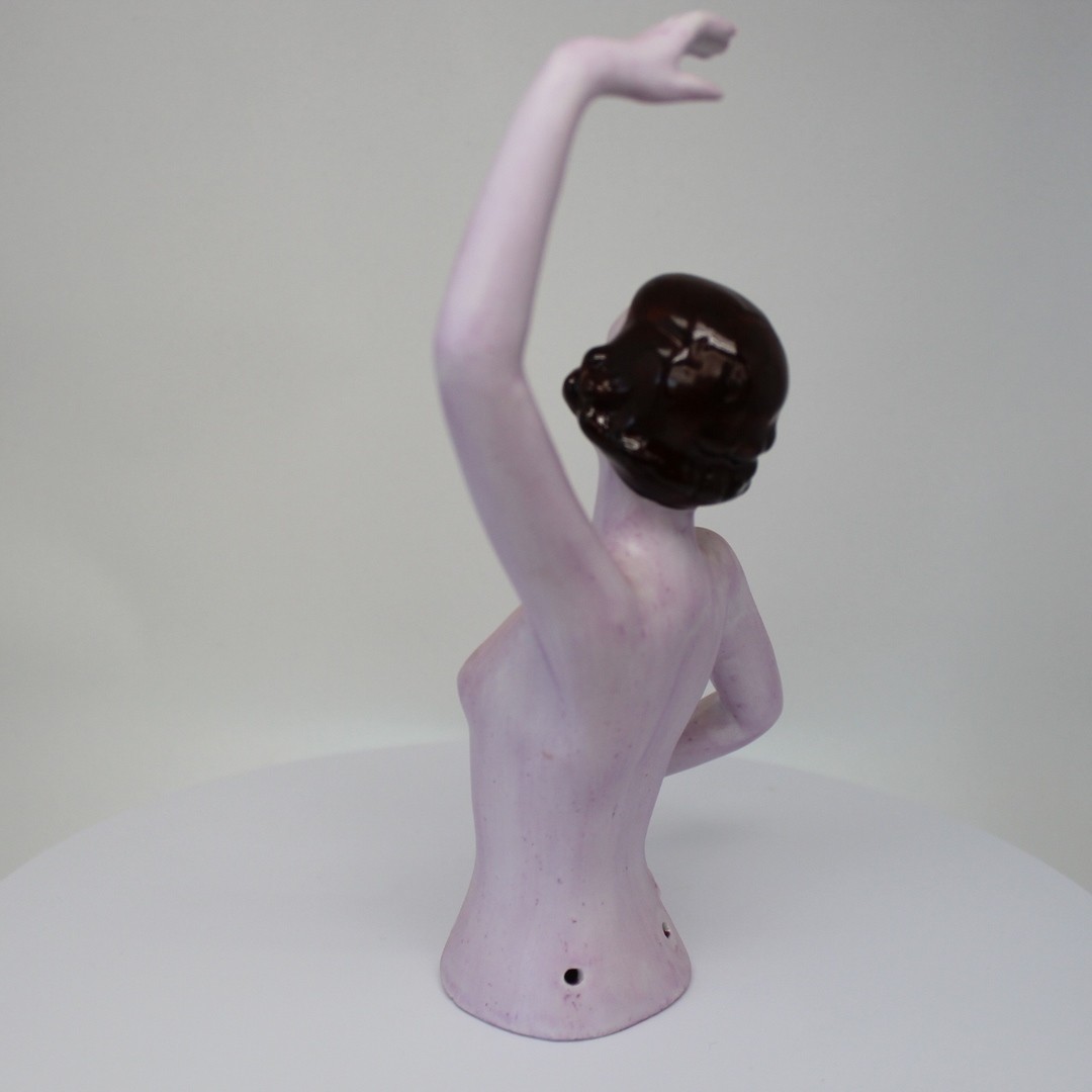French Style Half doll Figurine Pin-up Half Doll Pincushion Arms Away Art Deco S