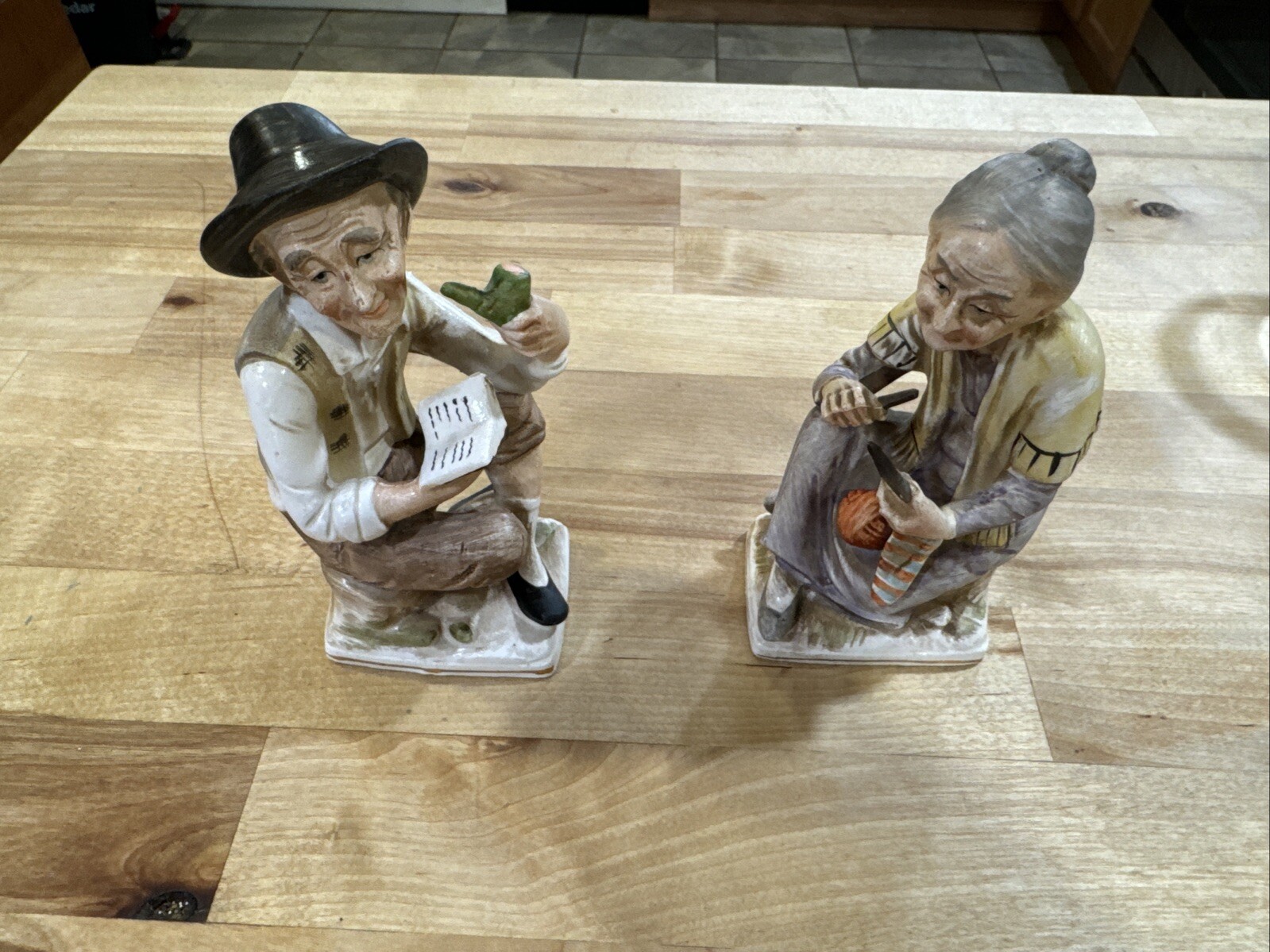 Norleans Japan Old Man / Woman Farmers Figurines