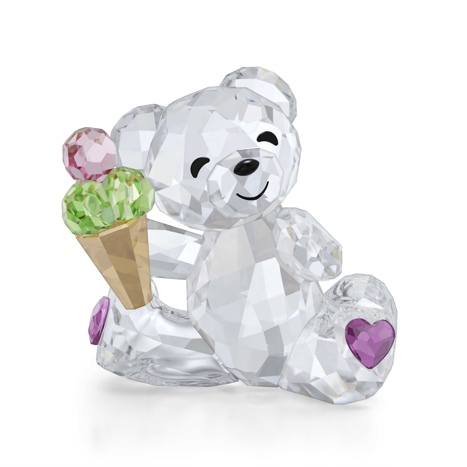 Swarovski Crystal Kris Bear Scoops Of Joy Figurine Decoration, White, 5743643
