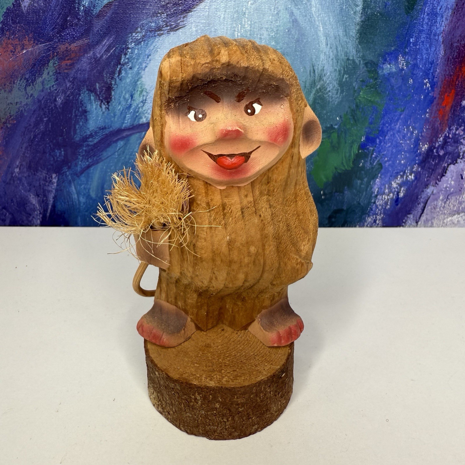Norwegian Troll Gnome Marked B.R. Carved by Hand in Norway Vintage Figurine