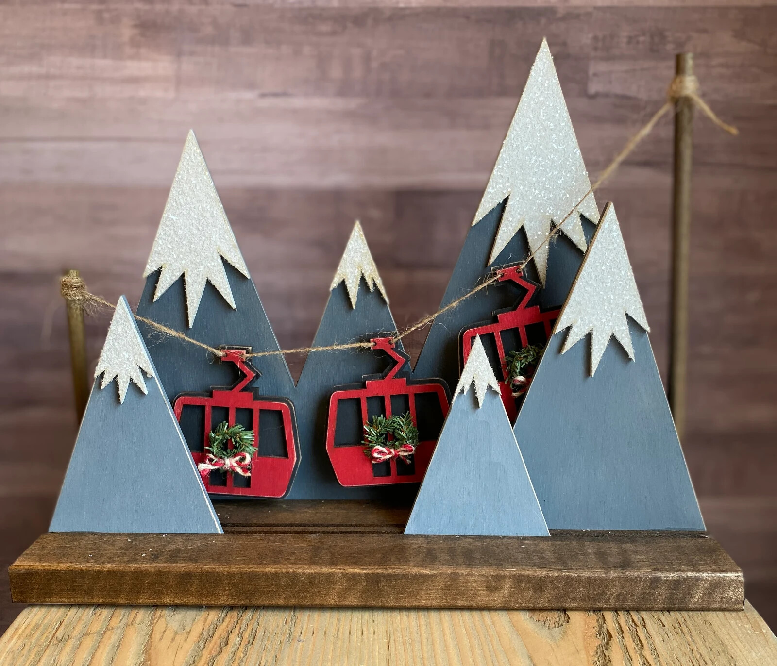 Ski Lift Scene Shelf Sitter