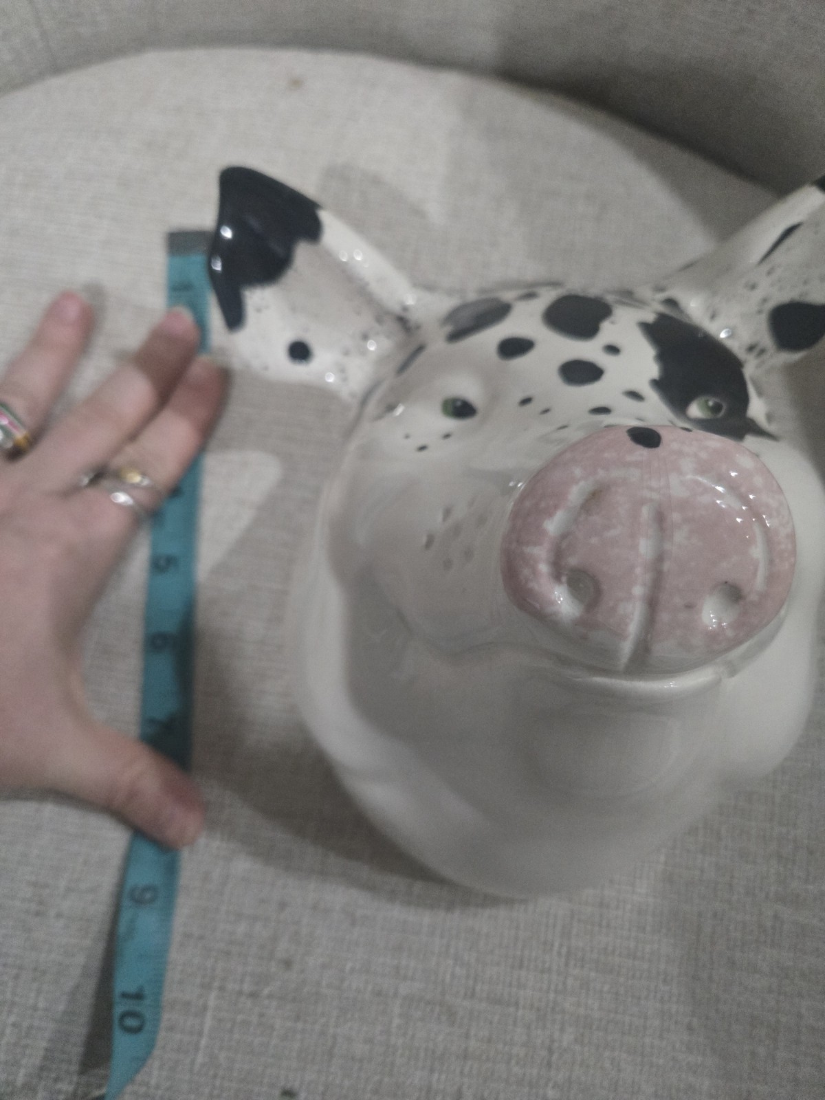 Vintage Sonya Magill Pottery Pig Head Wall Art Sculpture Signed 1989