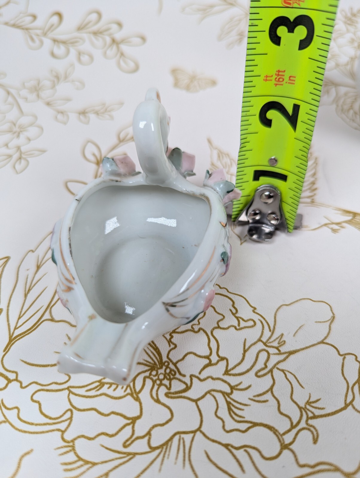 Swan Ashtray & Trinket Dish Japan Gold Accent Flowers Set Of 2 Porcelain Vintage