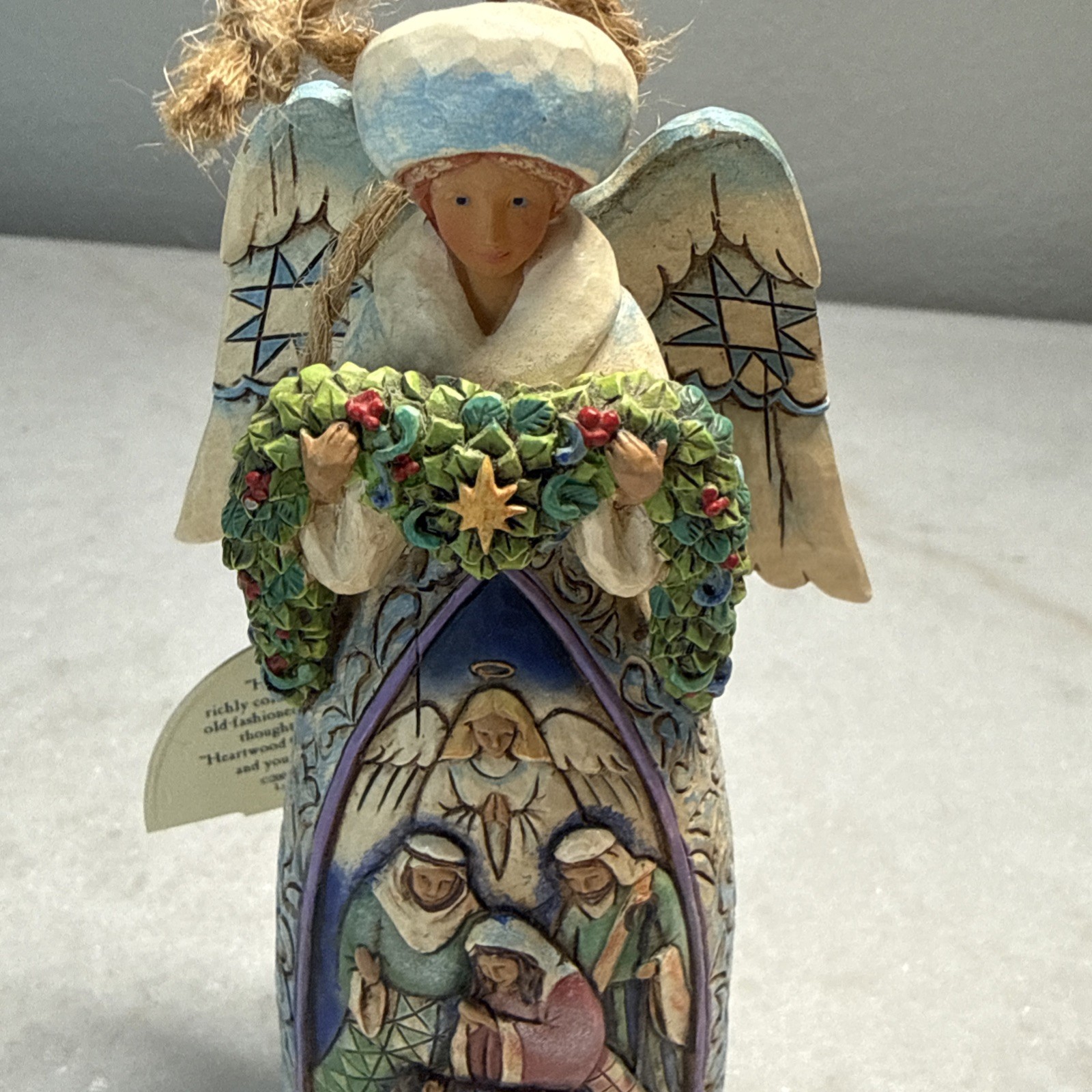 Jim Shore “Night Divine” Winter Angel Nativity Scene Christmas Wreath 5” 2007