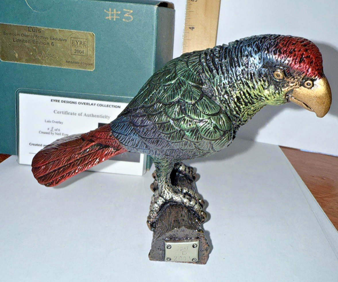 Harmony Kingdom Neil Eyre ~ LUIS THE PARROT LE 3/6 OVERLAY EXCLUSIVE Signed NIB