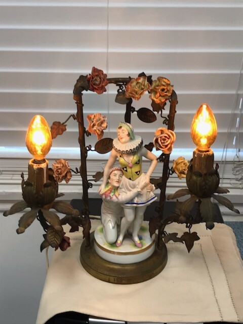 GERMAN DRESDEN MULLER VOLKSTEDT ART DECO LAMP