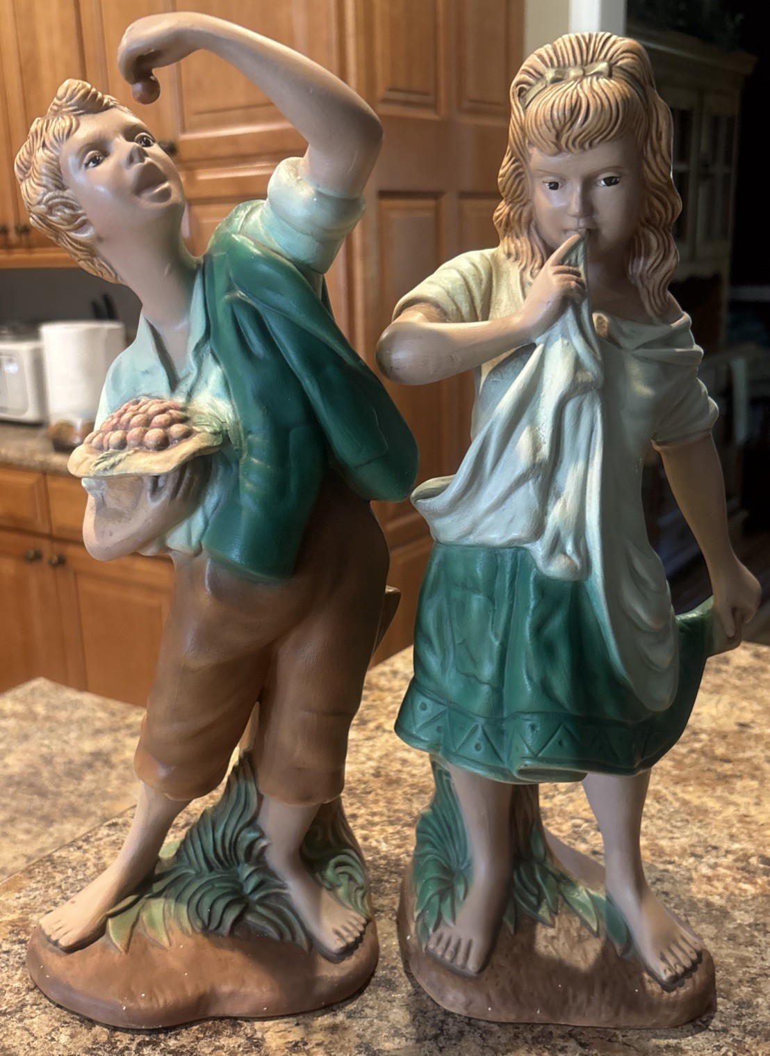 Vintage 1969 Atlantic Mold 15 Inch Figurines “Cherry Pickers” Statues