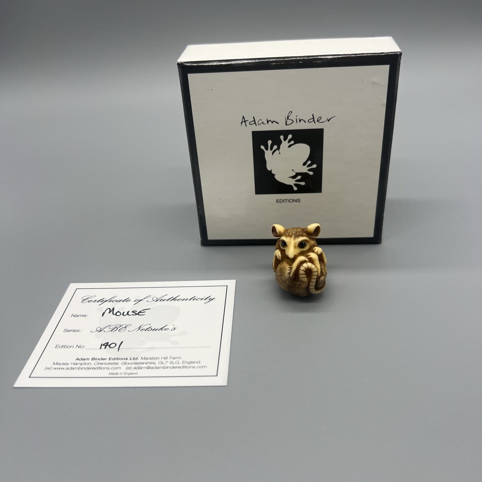 Adam Binder Editions Figurine Limited ABE Netsuke Mouse 1401