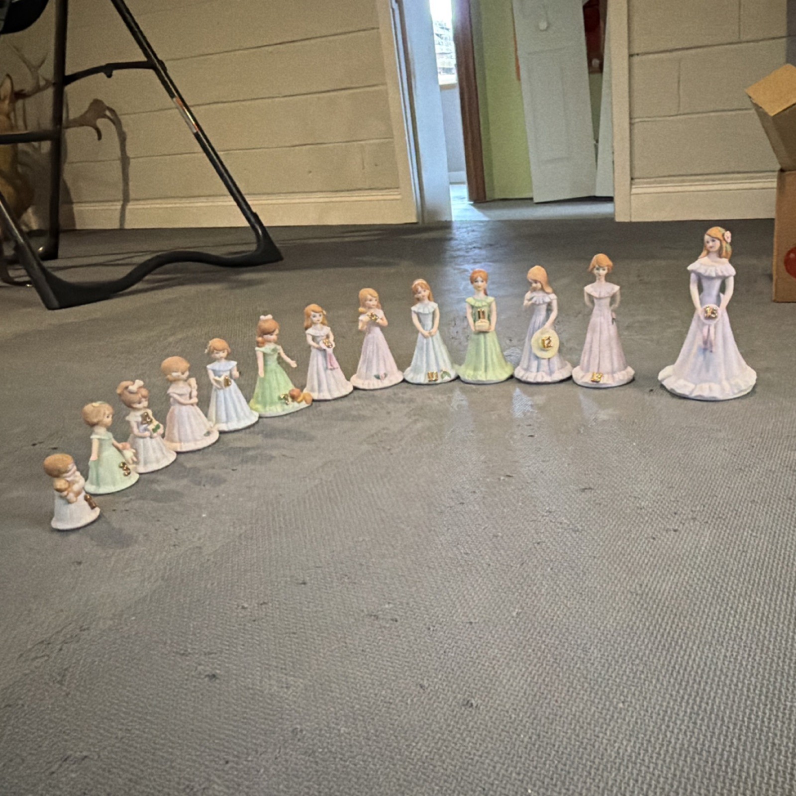 Enesco Growing Up Girls Porcelain Birthday Figurine Set, 13 Multicolor, 1982
