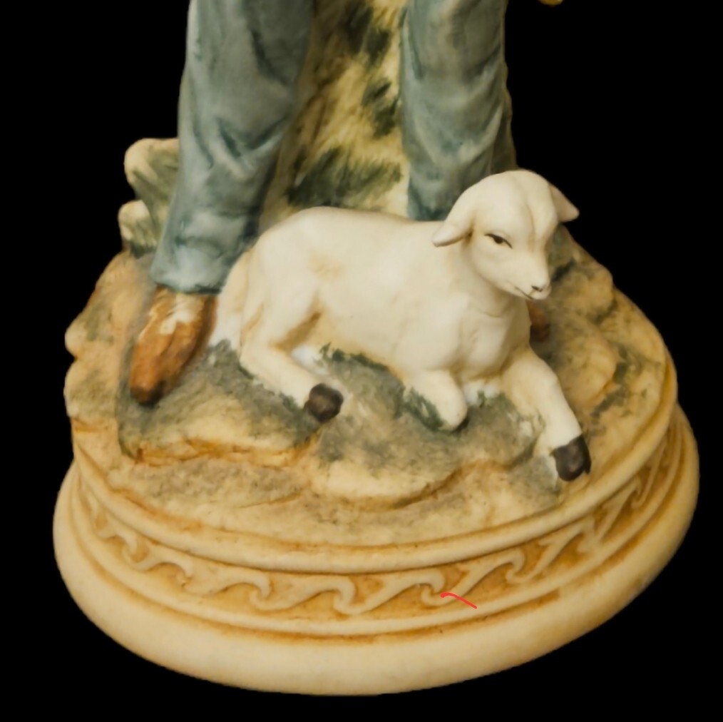 Rare Vintage Ethan Allen Porcelain Figurines – Farmer And Wife With Lambs