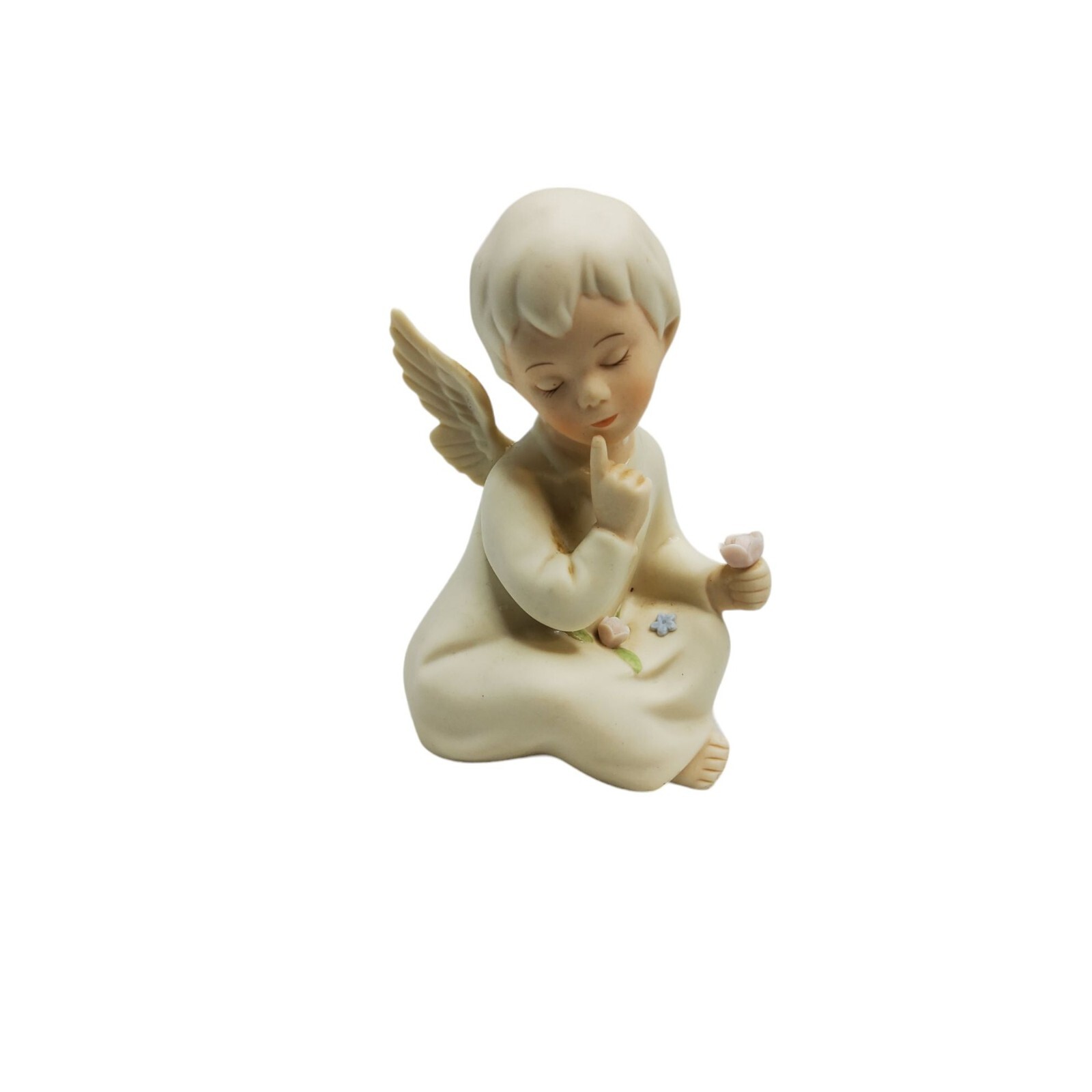 vintage 1991 homco signed anjuno bisque cherub figurine