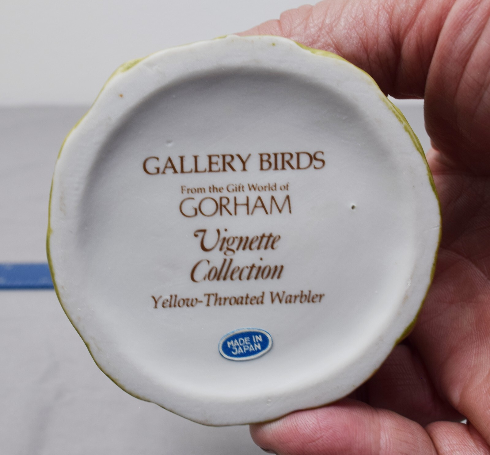 Vtg YELLOW THROATED WARBLER Gorham Gallery Bird Vignette Collection DAMAGE