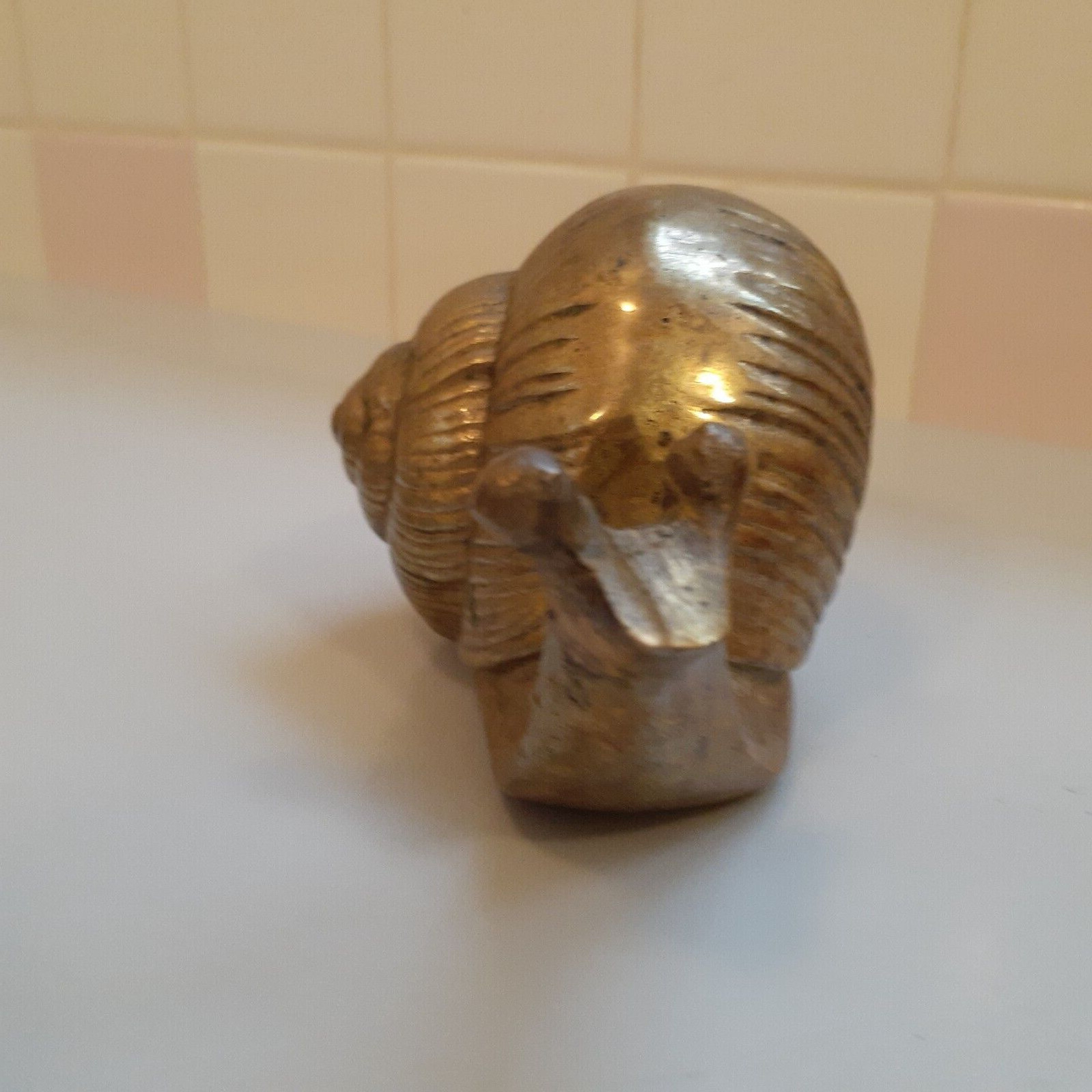Vintage Beautiful Solid Brass SNAIL Figurine 4.9″ x 3″ x 2.8″ tall