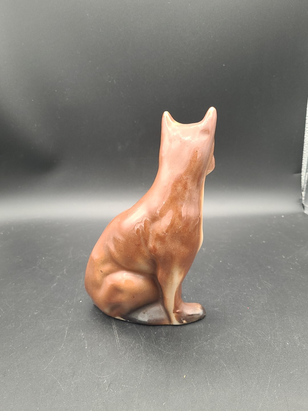 Vintage Boxer Dog Figurine Marked Ceramic