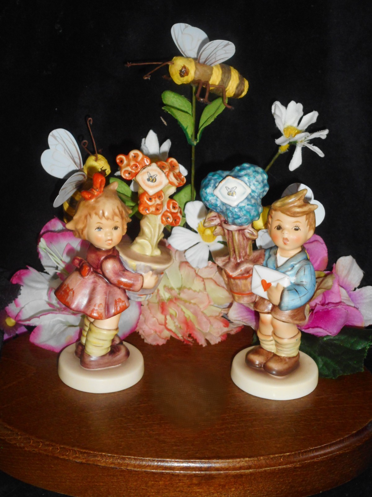 HUMMEL FIGS FLOWERS & BUMBLEBEES 540 BEST WISHES SPEC EVENT 1997 & 539 GOOD NEWS