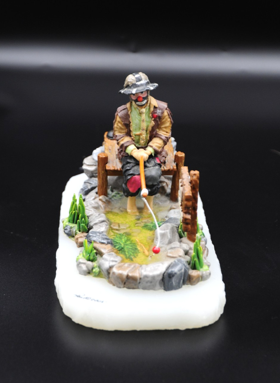 2005 Ron Lee GONE FISHING Emmett Kelly Jr.Clown Sculpture EKJ 501 Signed 550/600