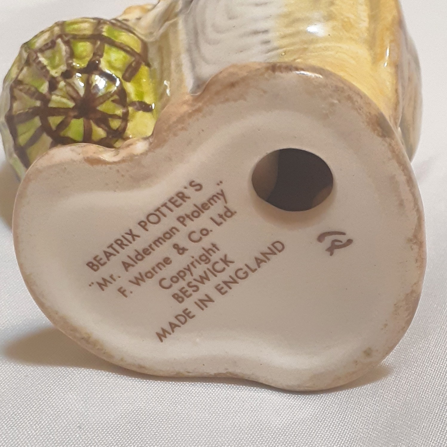 Beatrix Potter Mr Alderman Ptolemy Figurine Beswick England F Warne Tortoise