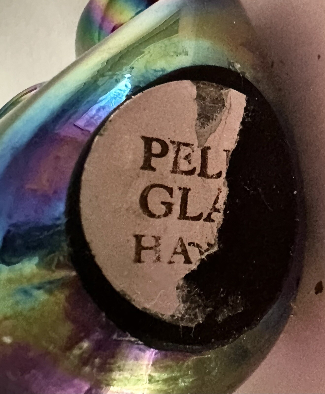 Pele’s Art Glass Hawaii Rabbit Figurine Paperweight Iridescent 3 1/2 x 2 5/8 in