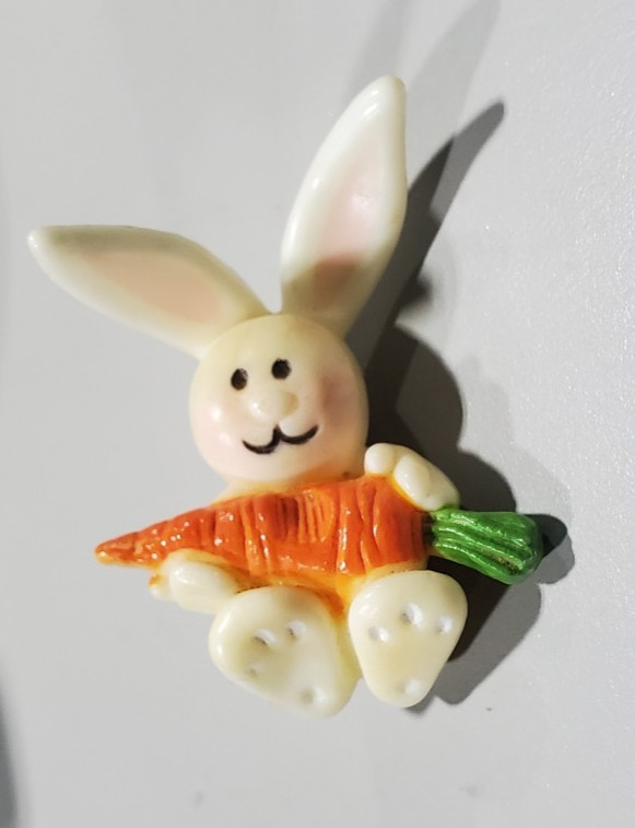 Hallmark Rare Bunny With Carrot Lapel Pin from the 70’s ..SO CUTE!!