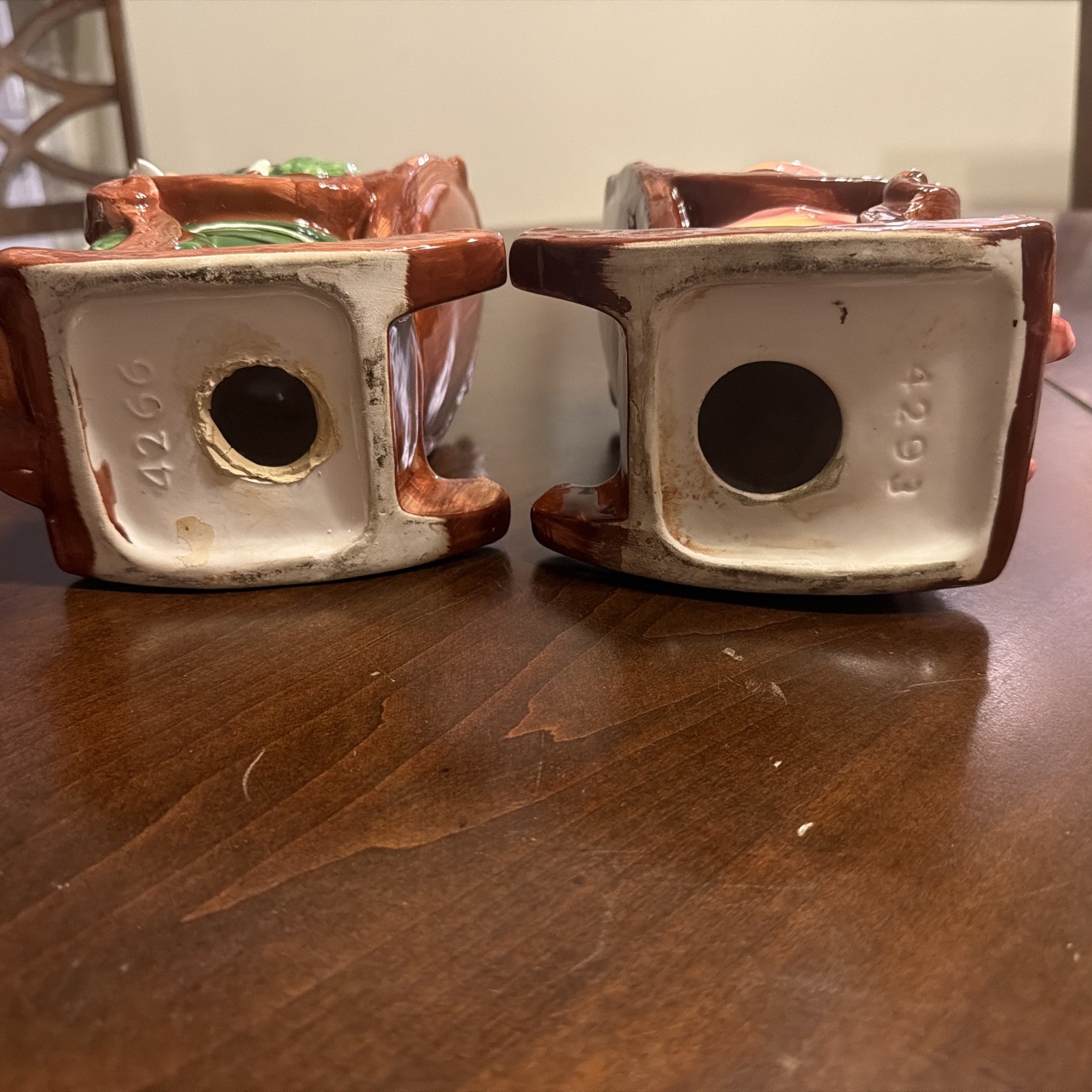 Vintage Japan Ceramic Grandma & Grandpa Piggy Banks – Retirement Fund Set