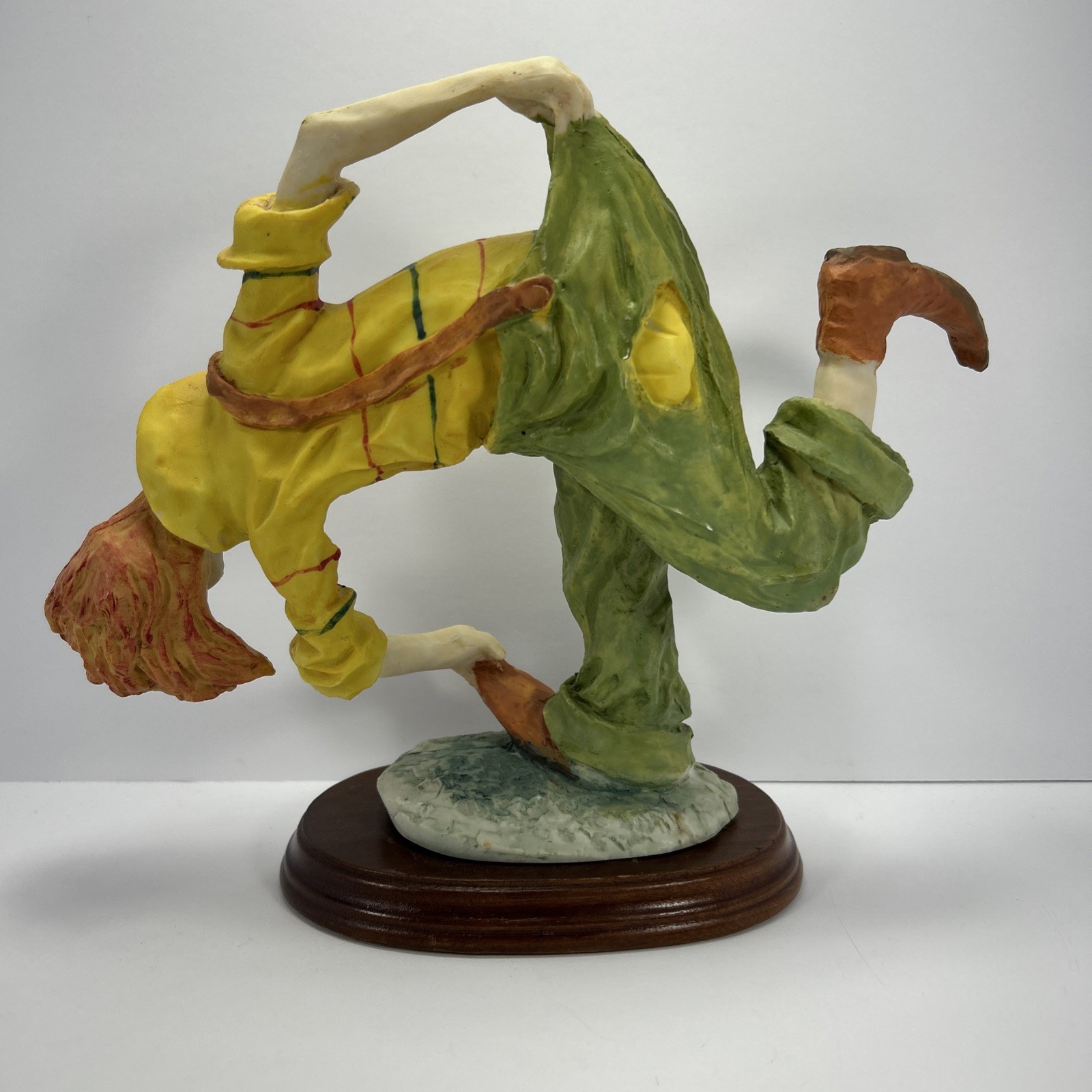 Vintate 10.5×9″ Falling Clown Alabastrite Statue [Made In Taiwan ROC]