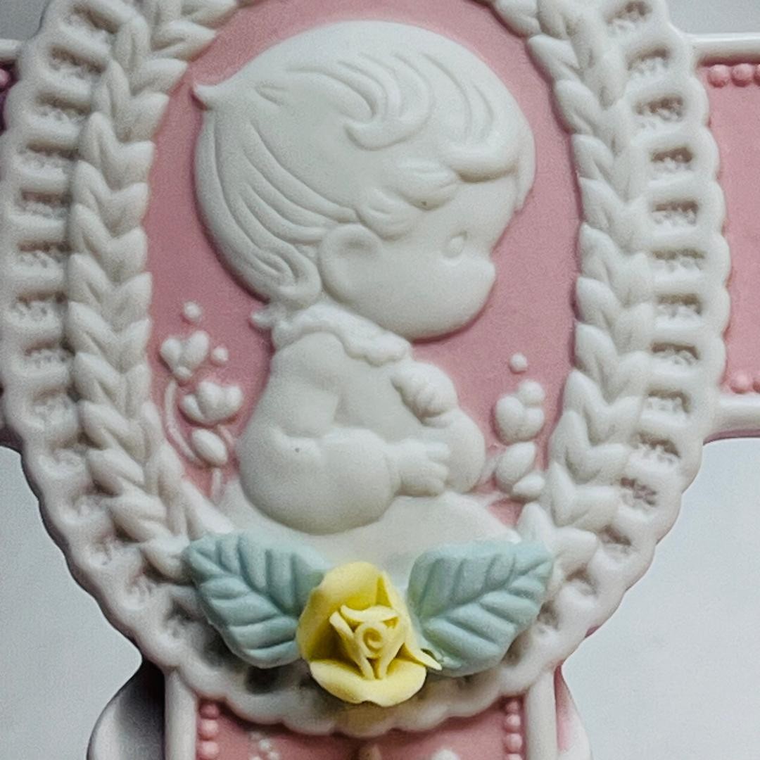 VTG NEW 1996 Pink Christening Day Cross Precious Moments .5″Wx4.5″ Lx7″ H *READ*