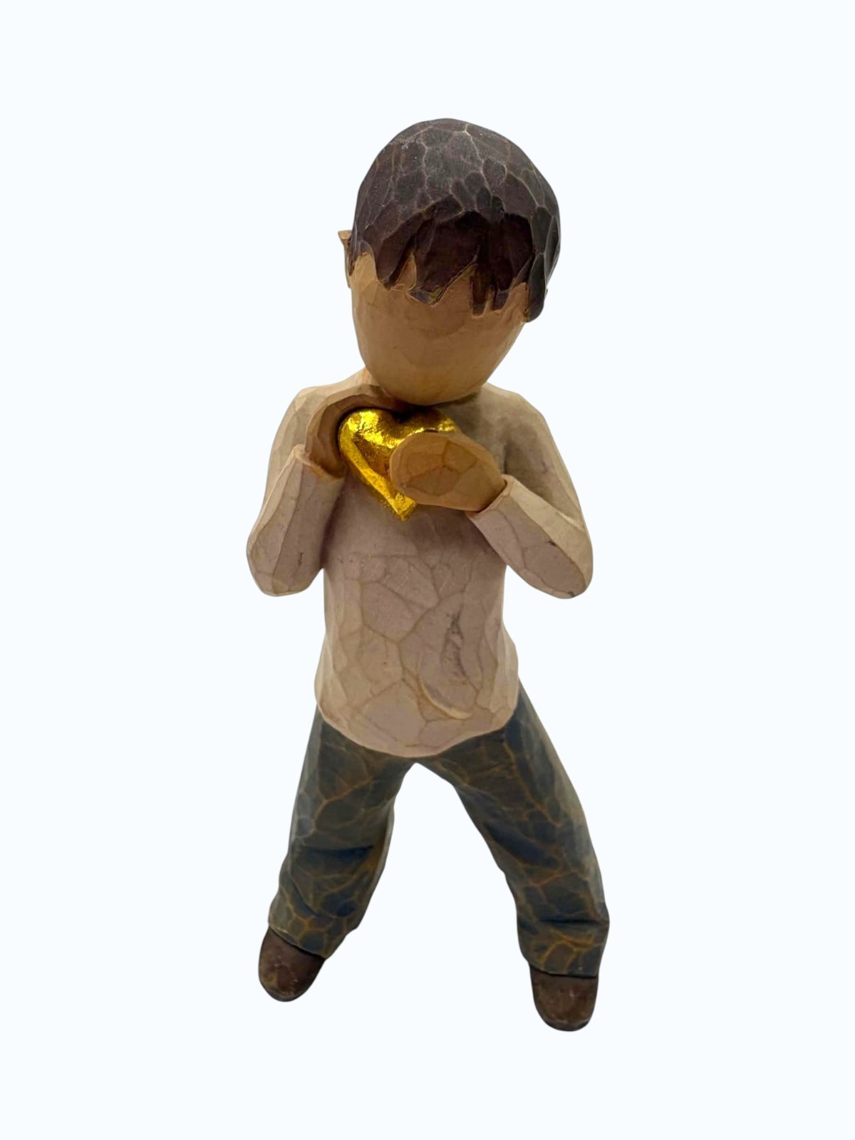 Willow Tree Heart of Gold Boy with Gold Heart Figurine -Susan Lordi Demdaco