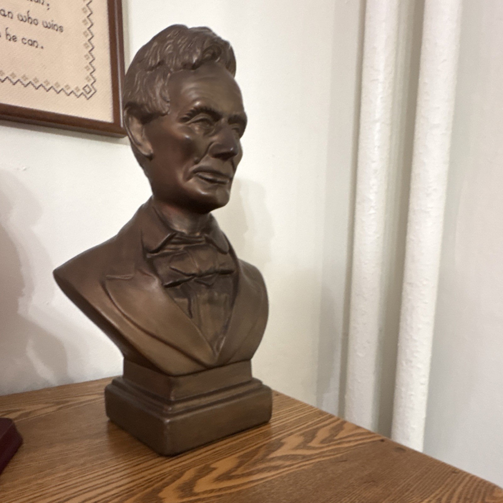 Bronze Bust Sculpture Resin Historical Figures Metallic Finish Decorative Adults