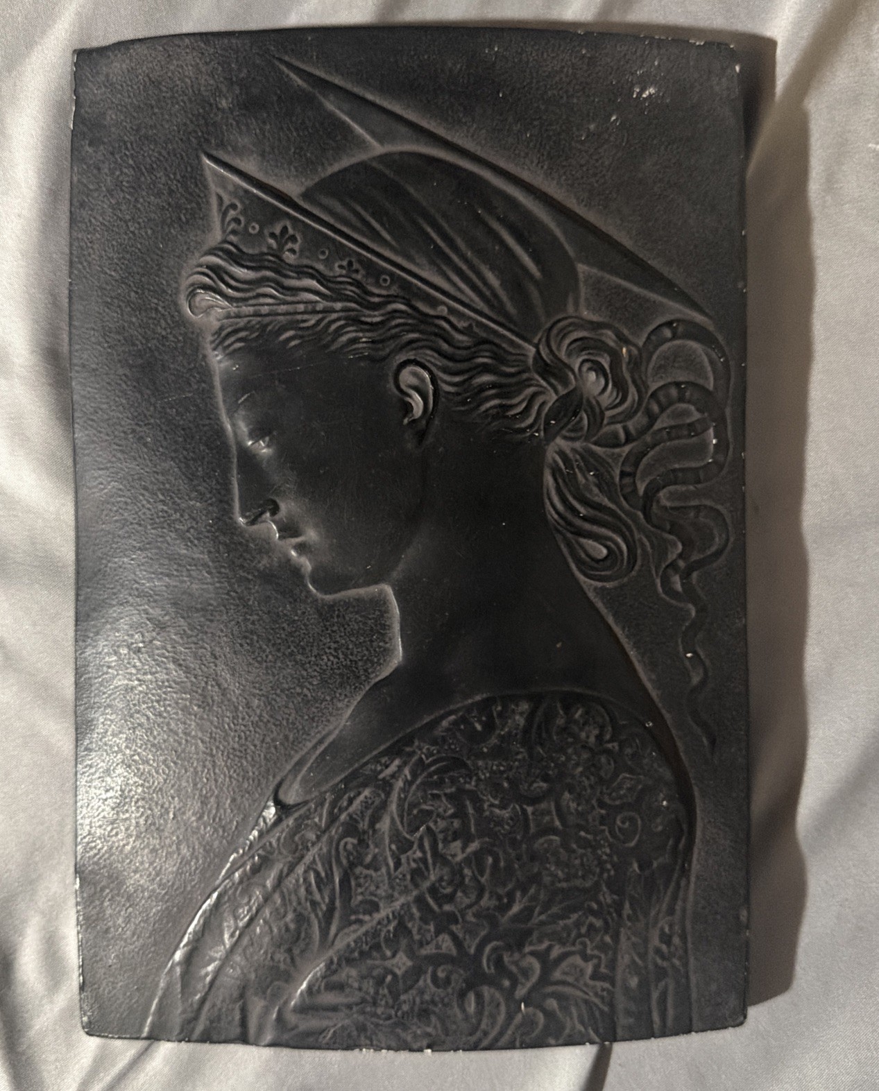 Vintage Donatello St Cecilia Plaster Replica Wall Hanging 🖤 Excellent Shape!