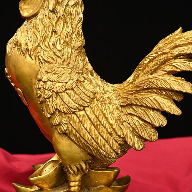 Pure Copper Rooster Golden Rooster Statue Crafts Zodiac Decorations