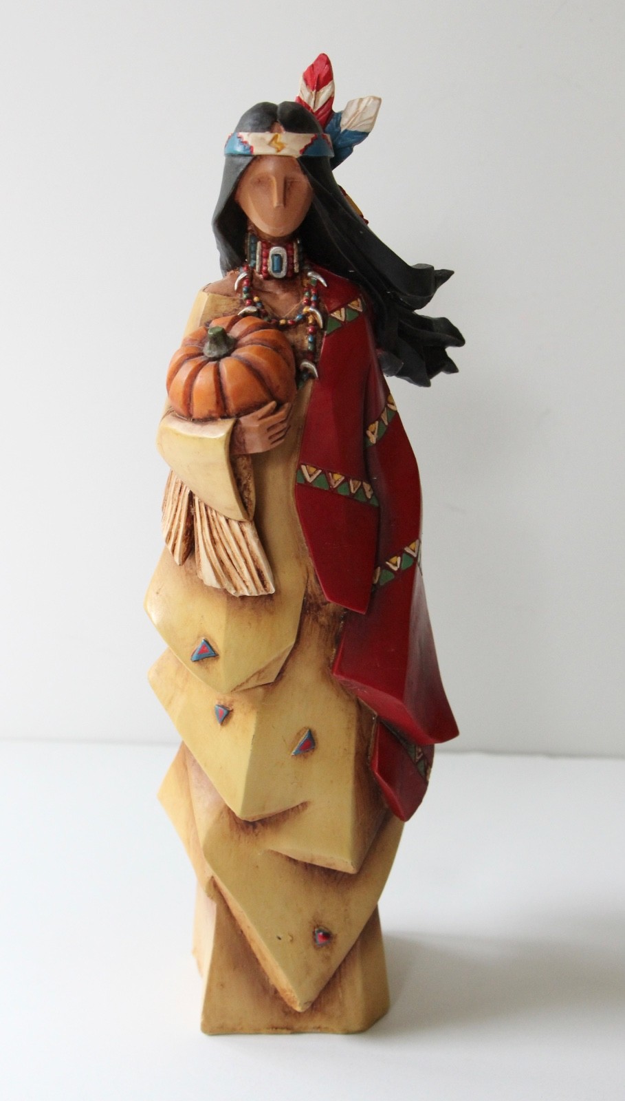Pacific Rim Cubist Native American Woman Resin Decor Vintage 2003