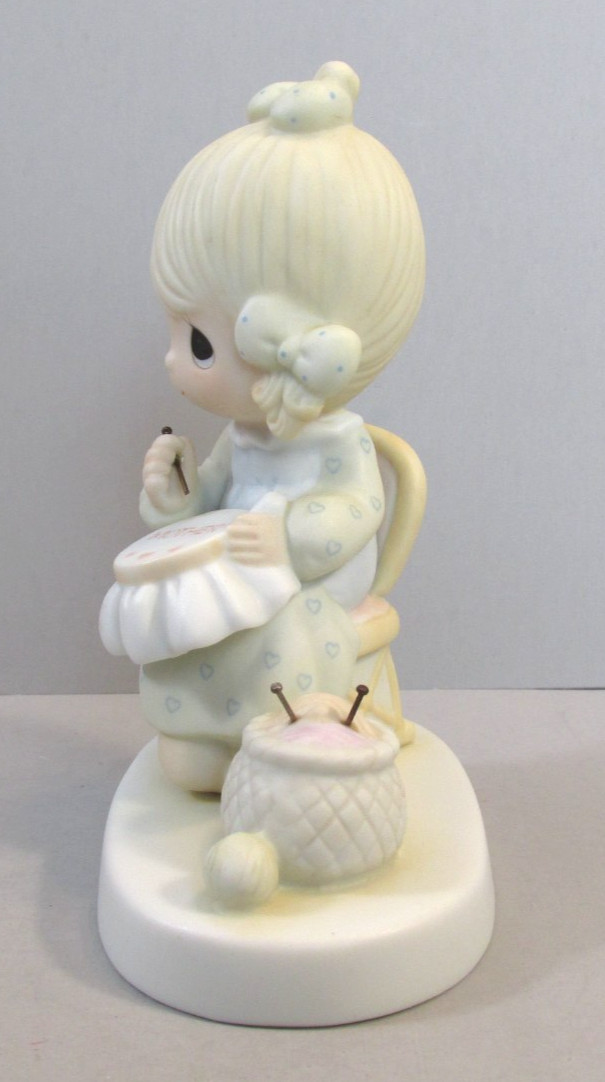 1979 Precious Moments “Mother Sew Dear” Embroidering Fig. – E-3106 – Vessel Mark