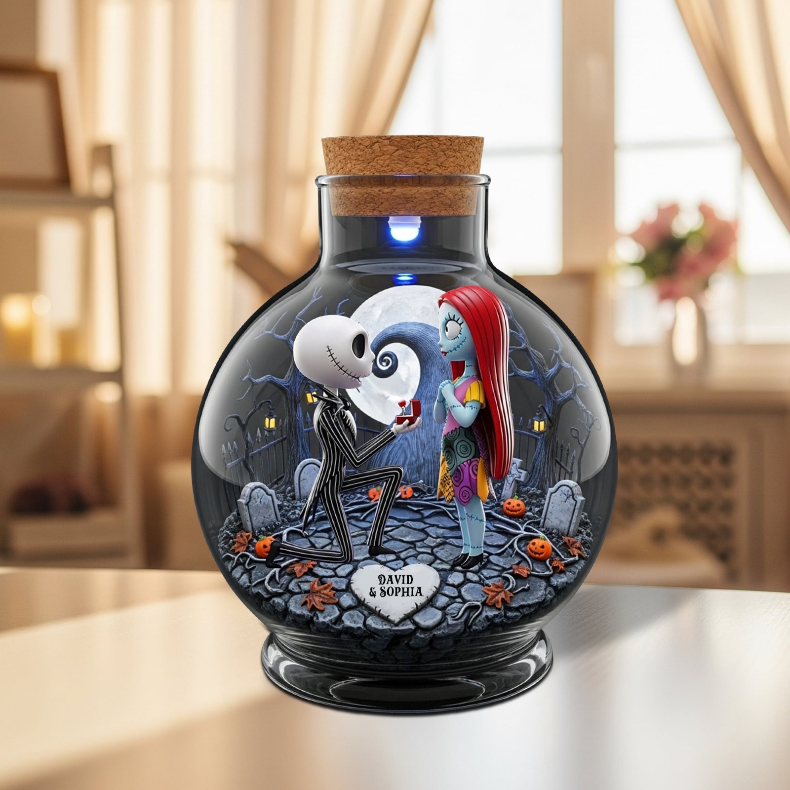 Personalized Jack Sally Nightmares Couple Acrylic Plaque Wooden Block Decor Gift
