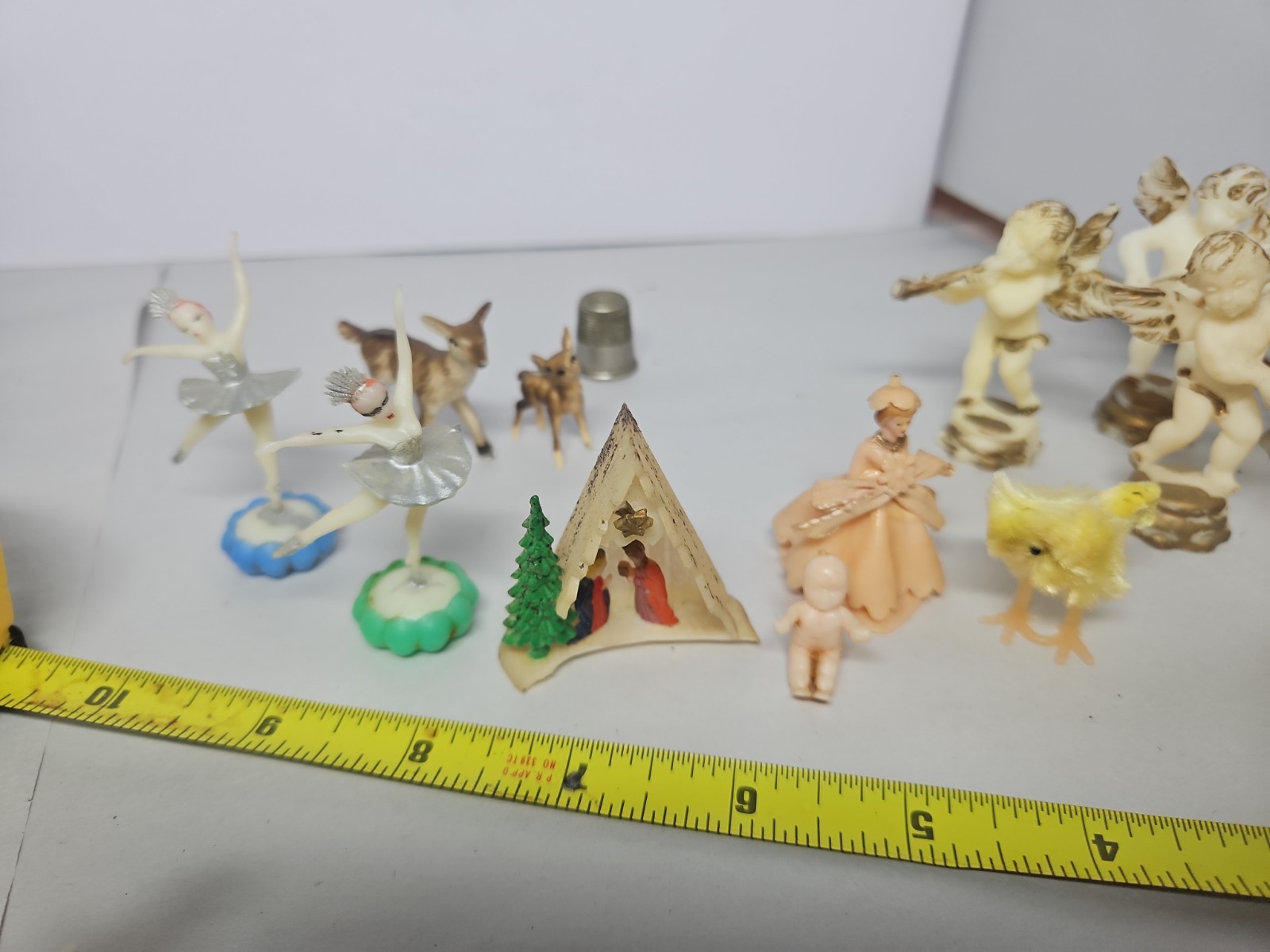 Lot Of 22 Vintage Miniature Trinkets & Figurines Animals Americana Shadow Box