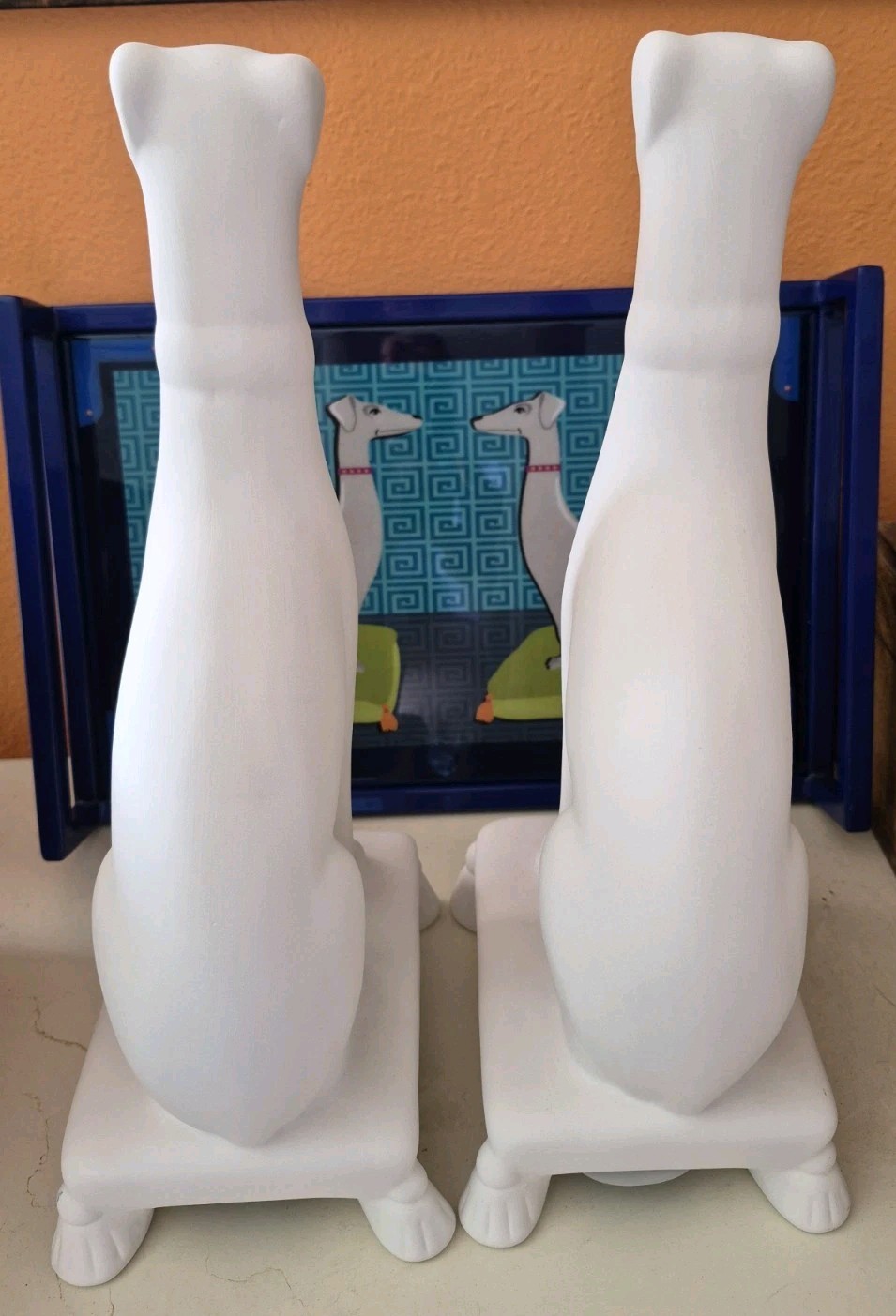 Jonathan Adler Pair of Greyhound Dogs Ceramic Figurines- 14″H