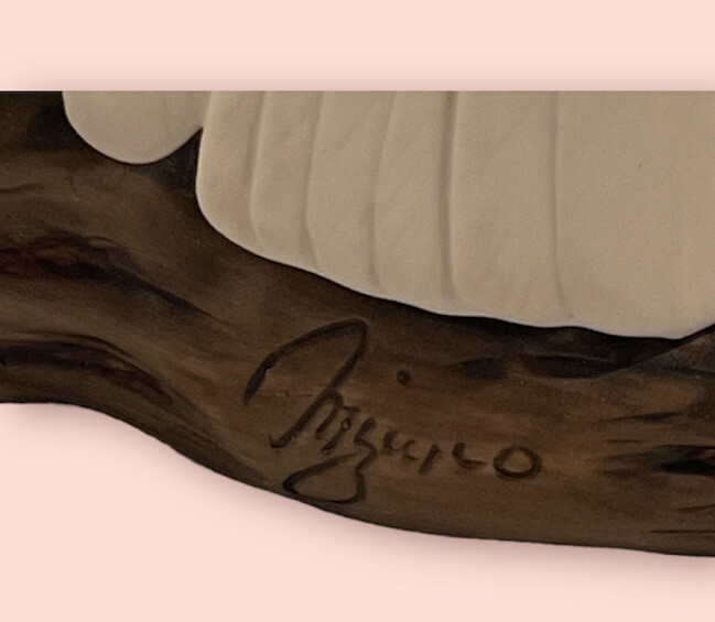 Flawless Vintage 1985 Homco Mizuno Masterpiece Porcelain White Doves 8″ x 8.5″